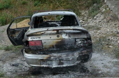 обстрелянное рашистами авто в Николаеве