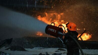 тушение пожара