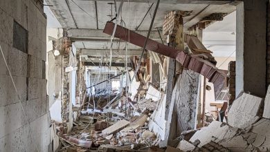 разрушенное учебное заведение в Николаеве