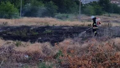 обстрел, пожар на открытой территории