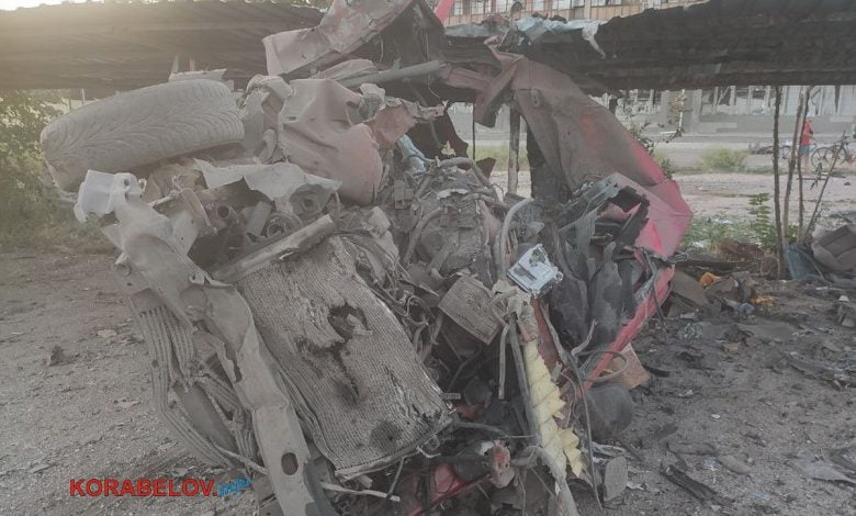 авто: обстрел стоянки в Корабельном 23.07.22