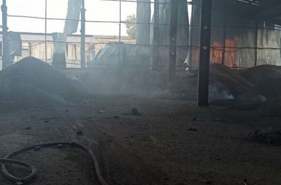 пожар на складе со шротом 28.07.2022