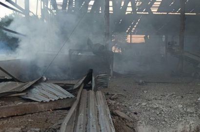 пожар на складе со шротом 28.07.2022