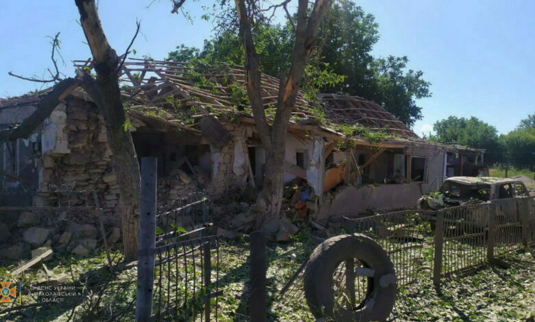 разрушения на Николаевщине в результате обстрелов рашистами