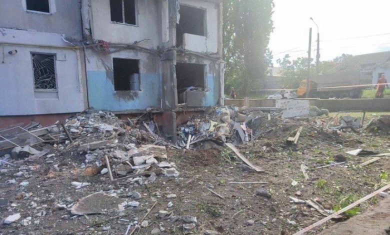 Дом на ул. Янтарной после обстрела рашистами