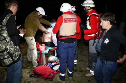 пострадавший от обстрела