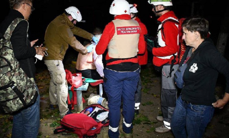 пострадавший от обстрела