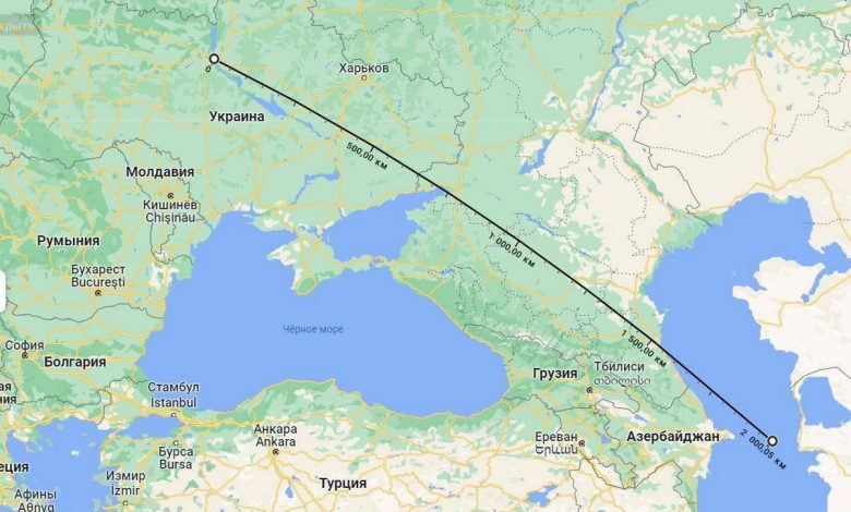 Карта, Каспий, Украина, пуски ракет