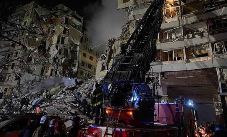 разрушенная многоэтажка в Днепре