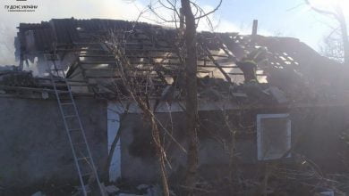 пожар, сгоревший дом, Николаевская область