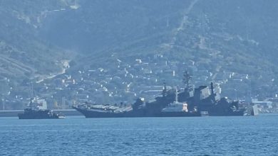 підбитий російський корабель