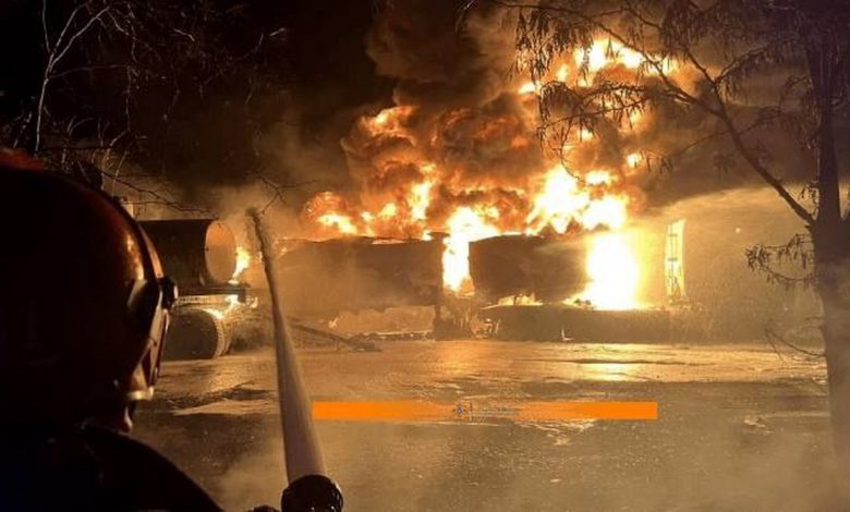 пожежа внаслідок ворожого обстрілу