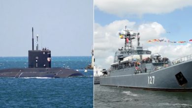 Підводний човен "Ростов-на-Дону" та корабель "Мінськ"