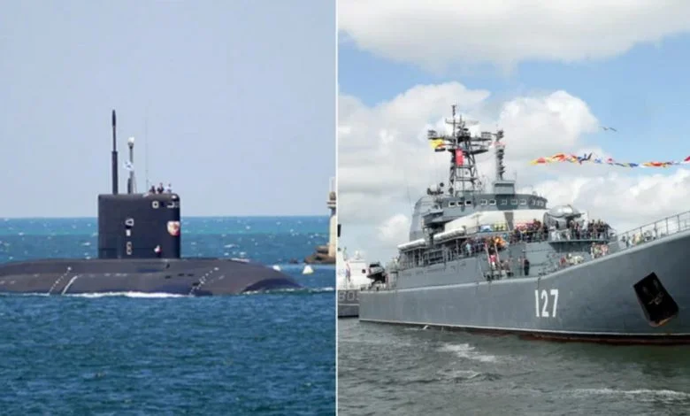 Підводний човен "Ростов-на-Дону" та корабель "Мінськ"