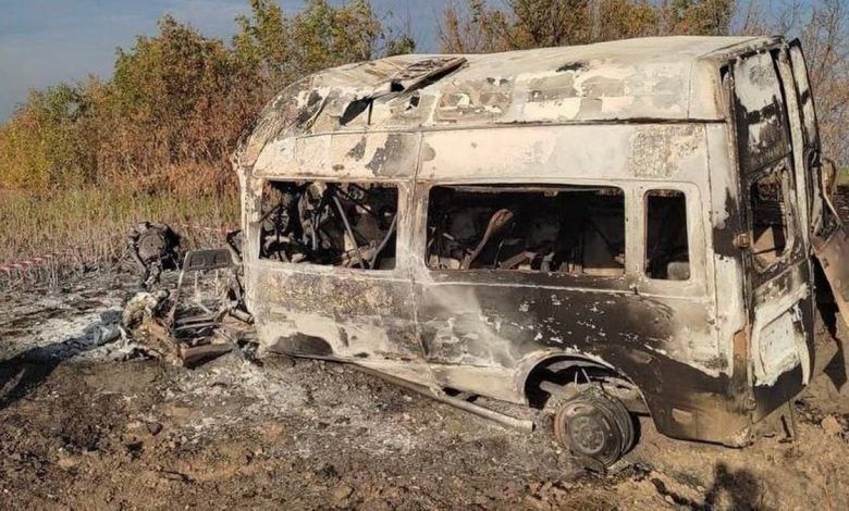 Автомобіль, який наїхав на протитанкову міну. Фото: Сергій Шайхет