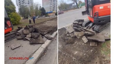 ремонт тротуару біля Корабельної райадміністрації