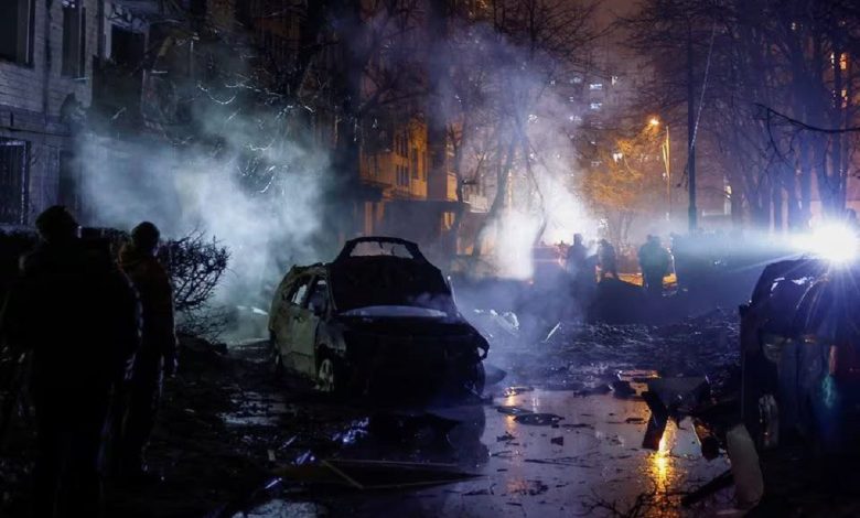 на місці падіння збитих ракет у Києві