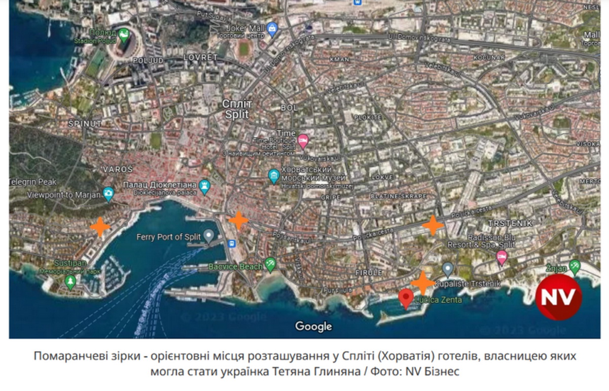 мапа розташування готелів