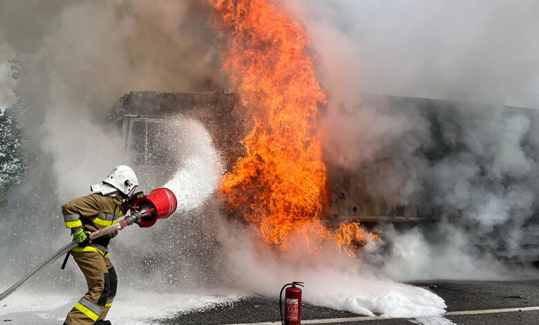 загорівся вантажний автомобіль DAF