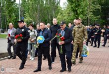 Покладання квітів до монумента «Скорботний Янгол Чорнобиля»