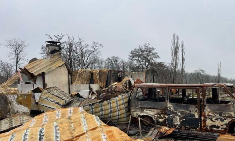 Зруйнована будівля в Шевченківській громаді