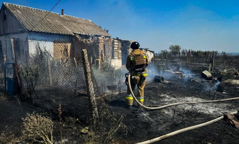 пожежа від обстрілу (с. Дніпровське Куцурубської громади)
