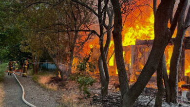 В Очакові загорілися дерев'яні будиночки після ворожих обстрілів