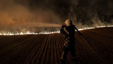 нічна пожежа на відкритій території