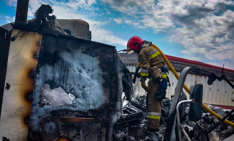 Горіла вантажівка