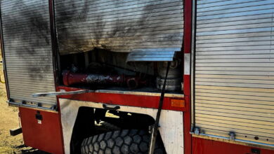 Постраждале авто ДСНС під час обстрілу