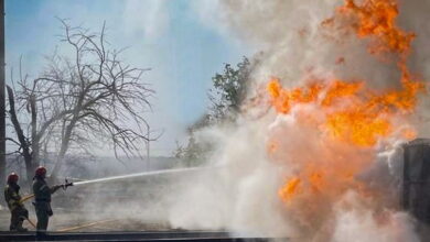 Пожежа внаслідок російської атаки