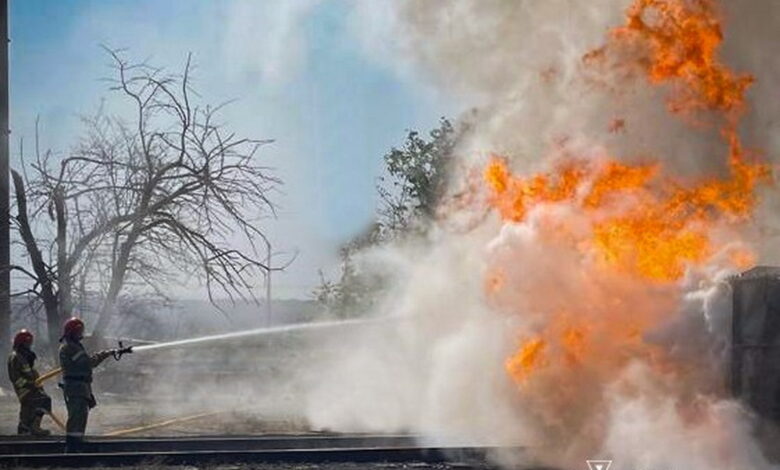 Пожежа внаслідок російської атаки