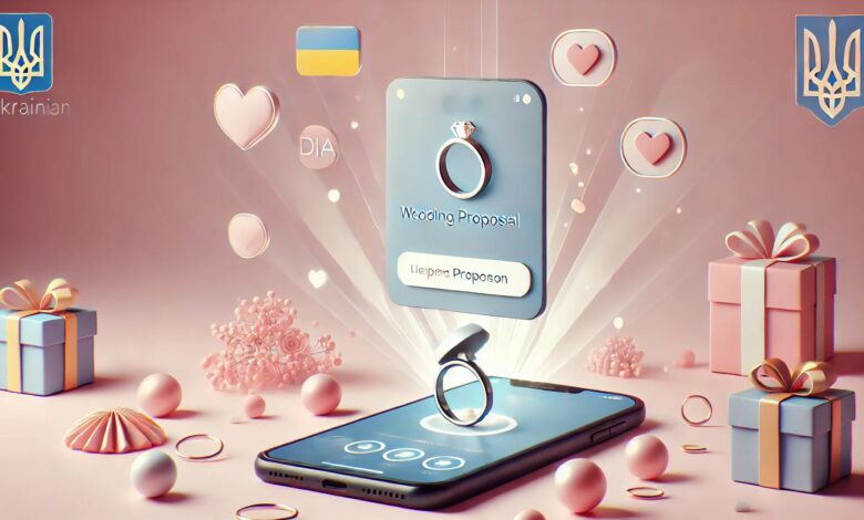 Одруження онлайн (ілюстрація від ШІ)