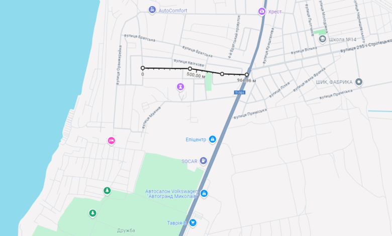 Вул. Г. Шепетова на карті