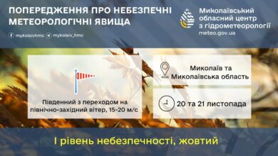 Штормовий вітер на Миколаївщині