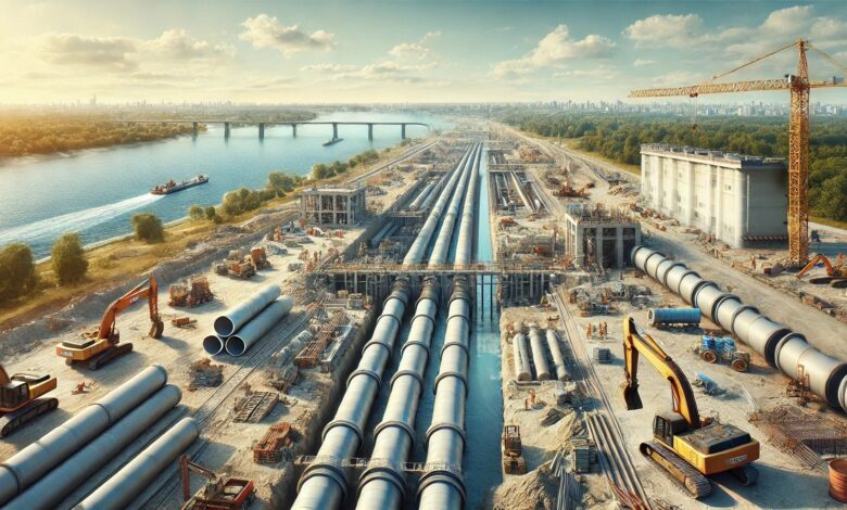 Будівництво водогону (ілюстрація від ШІ)