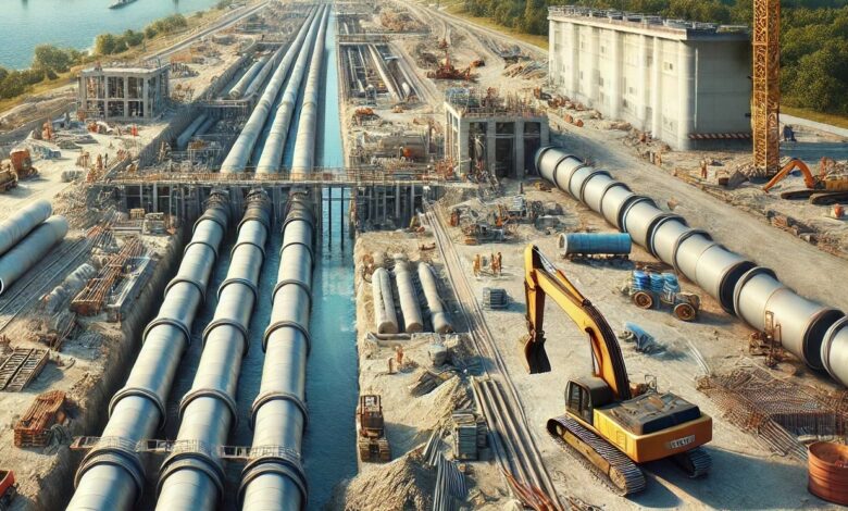 Будівництво водогону (ілюстрація від ШІ)