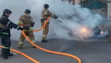 Очаківські пожежні гасять авто в Куцурубській громаді