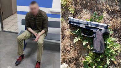 Затриманий хуліган та його зброя