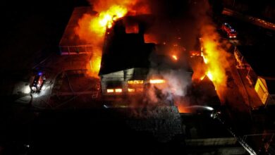 Гасіння пожежі на складах у Миколаєві