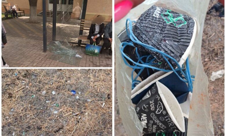 Зупинка без скла, зате повно скла у лісі...