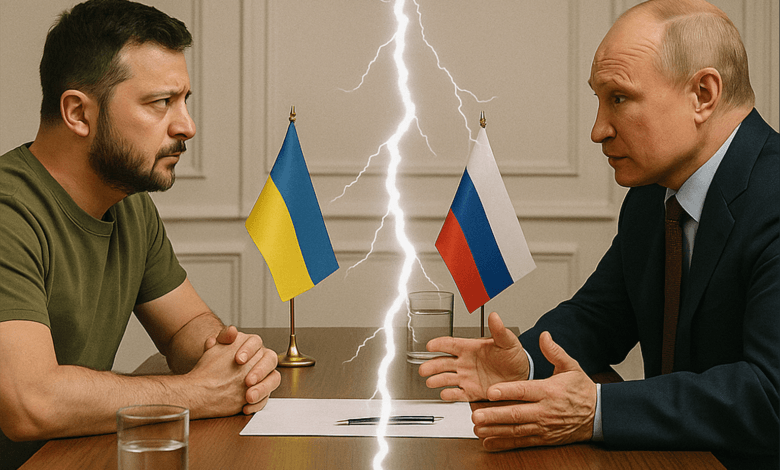 Володимр Зеленський та Володимир Путін