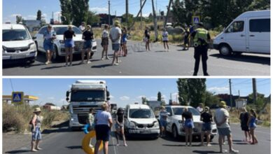 Протестувальники на трасі (фото ПН)