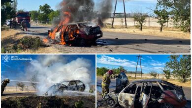 На місці вогняної ДТП