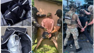 Затримані терористи та їх вибухове знаряддя