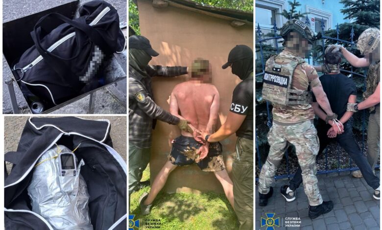 Затримані терористи та їх вибухове знаряддя