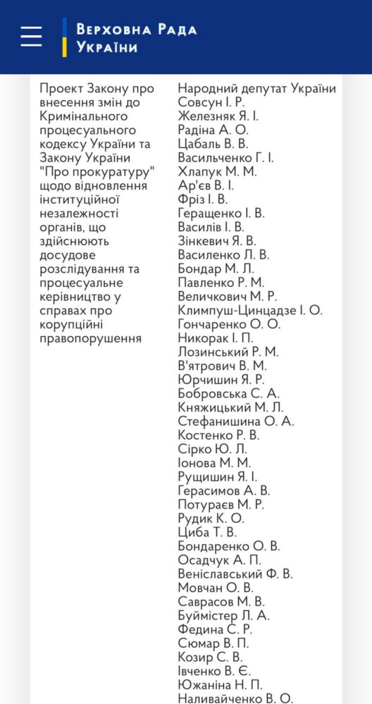 законопроєкт про повернення незалежності НАБУ