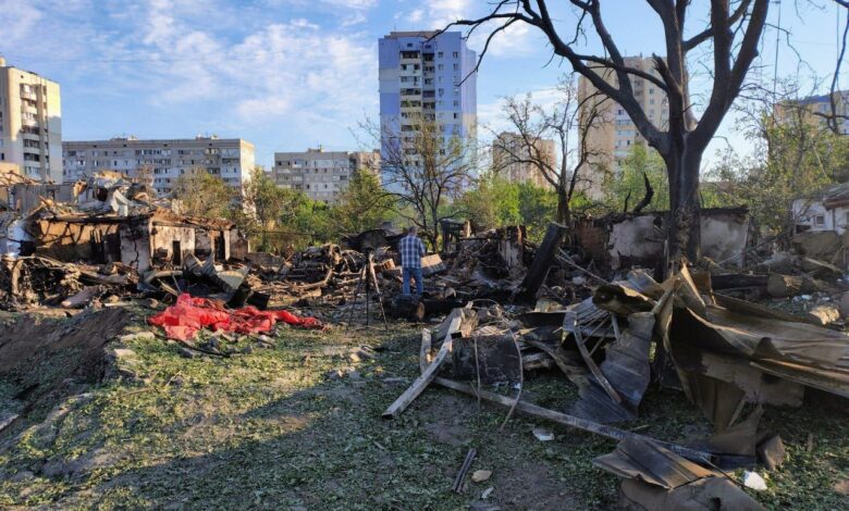 наслідки ракетного удару в Корабельному