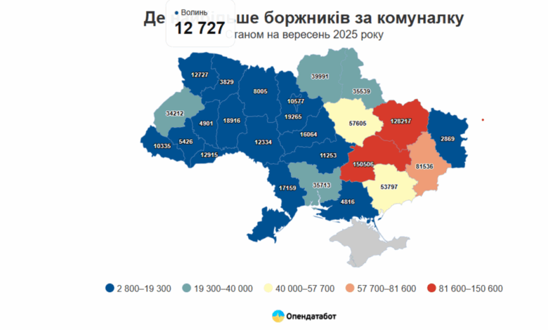 борги за комуналку, дані Опендатабот