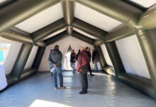 Мобільний пункт обігріву в Миколаєві (тренування з розгортання)